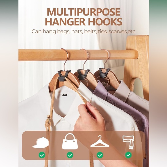 Black space saving hanger hooks closet organization - Picture 5 of 12